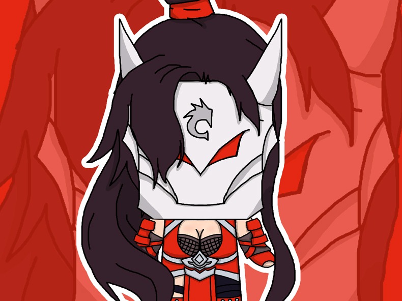 王者荣耀荆轲纸模卡通手绘