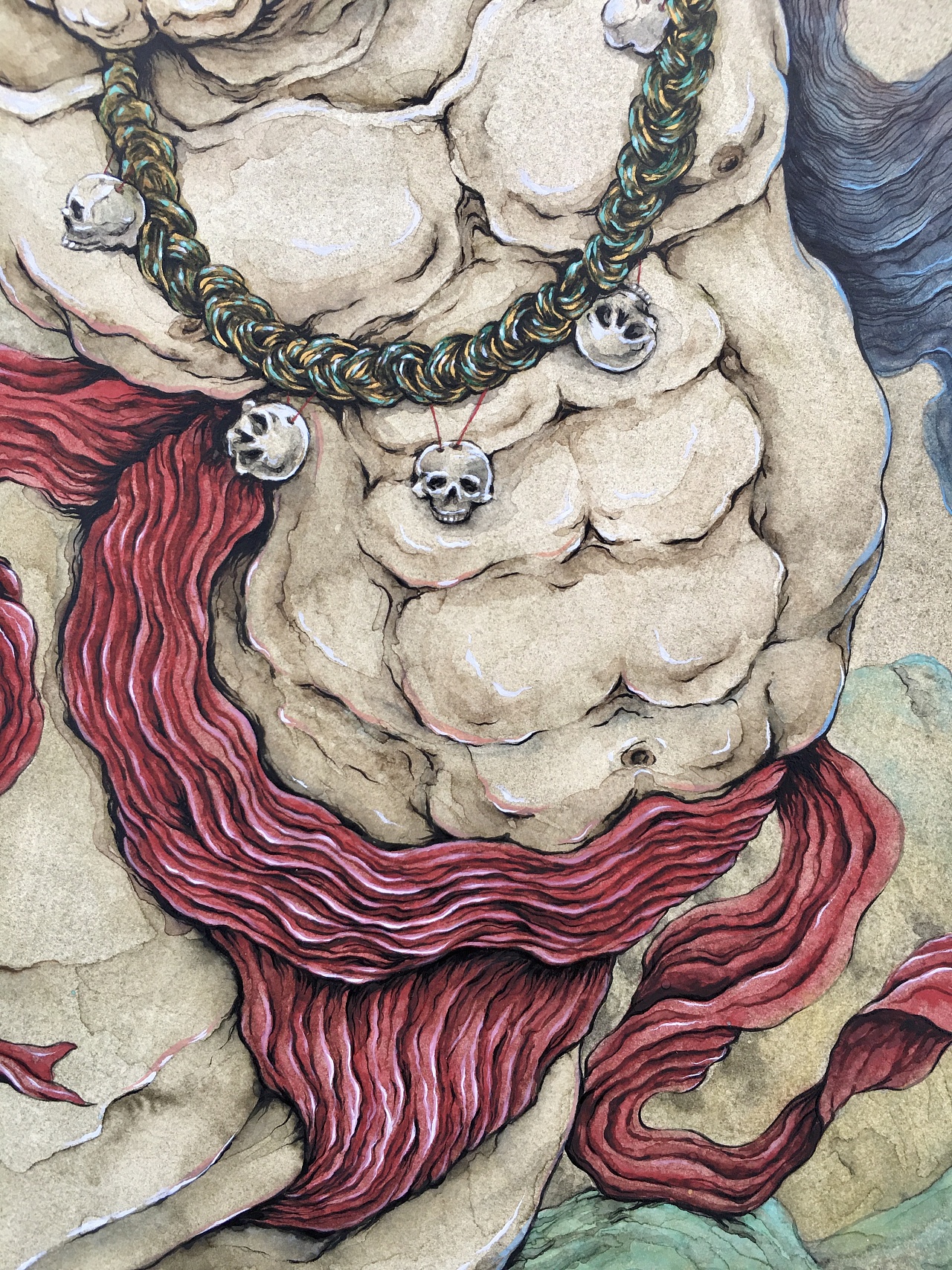 原创水彩插画～山神