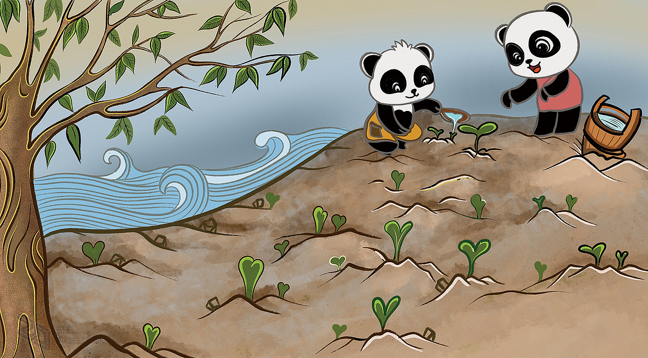 众生互联X熊猫壁画（图ZMjI1NDA1ODUy） - 商业插画 - 站酷设计师斑驳创意原创素材 - 站酷ZCOOL