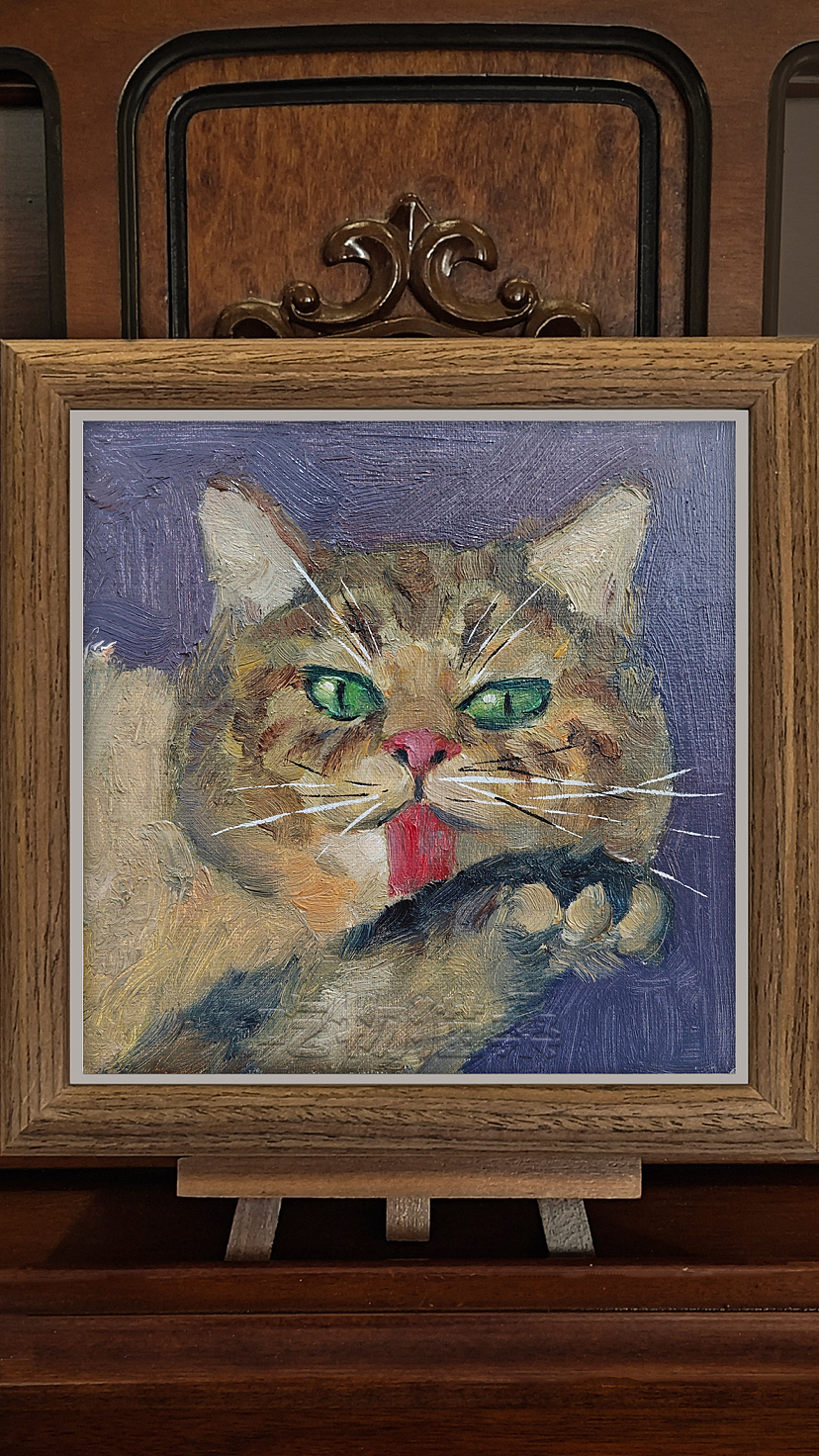 手绘宠物油画