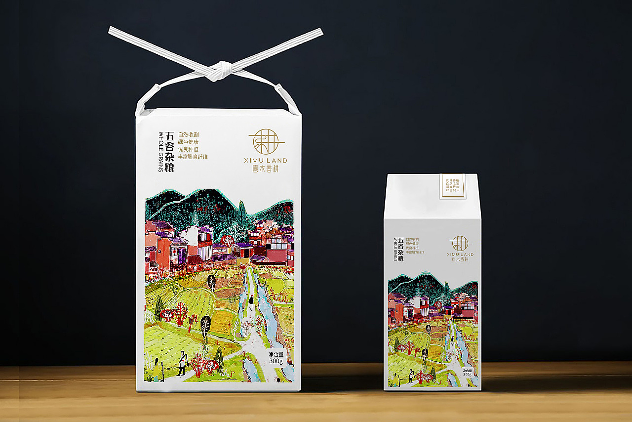 香港锦华旗下子品牌：喜木香耕五谷杂粮食品包装设计（图ZMjgxNzk4NzMy） - 包装 - 站酷设计师JULING巨灵设计原创素材 - 站酷ZCOOL