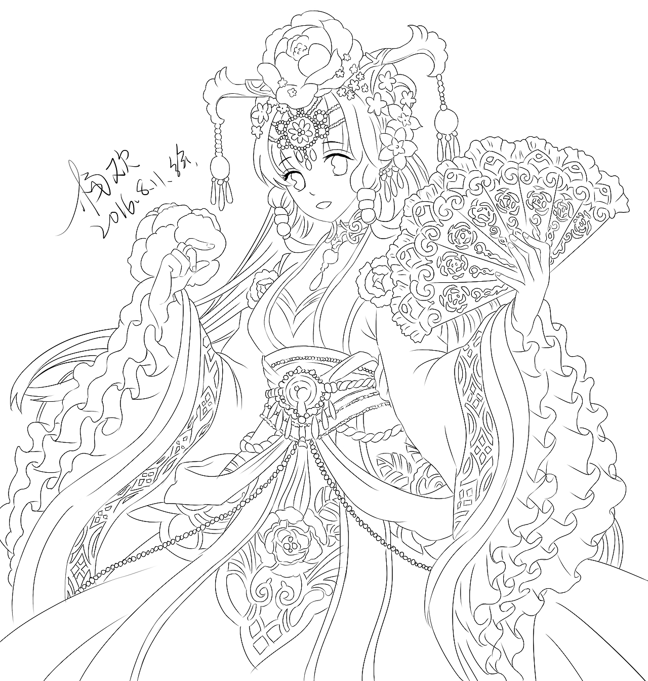 第二次临摹，比较复杂，可是线稿速度提高了。