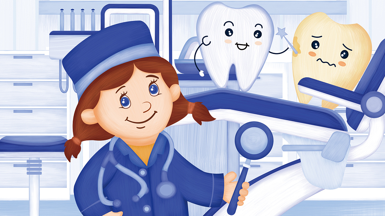 科普儿童口腔插画