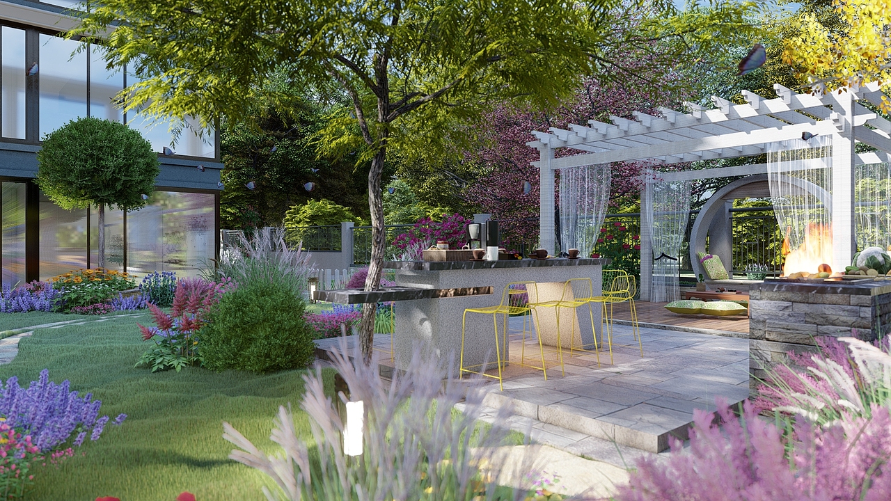 重庆龙湖揽镜500平方花镜花园(完工)_溪云庭景观设计-站酷zcool