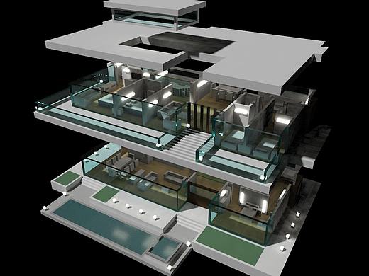 MagicaVoxel小练习：2 Story House Plan 两层建筑