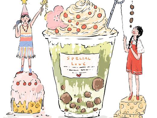 祝你4月只有甜蜜的事/原创插画