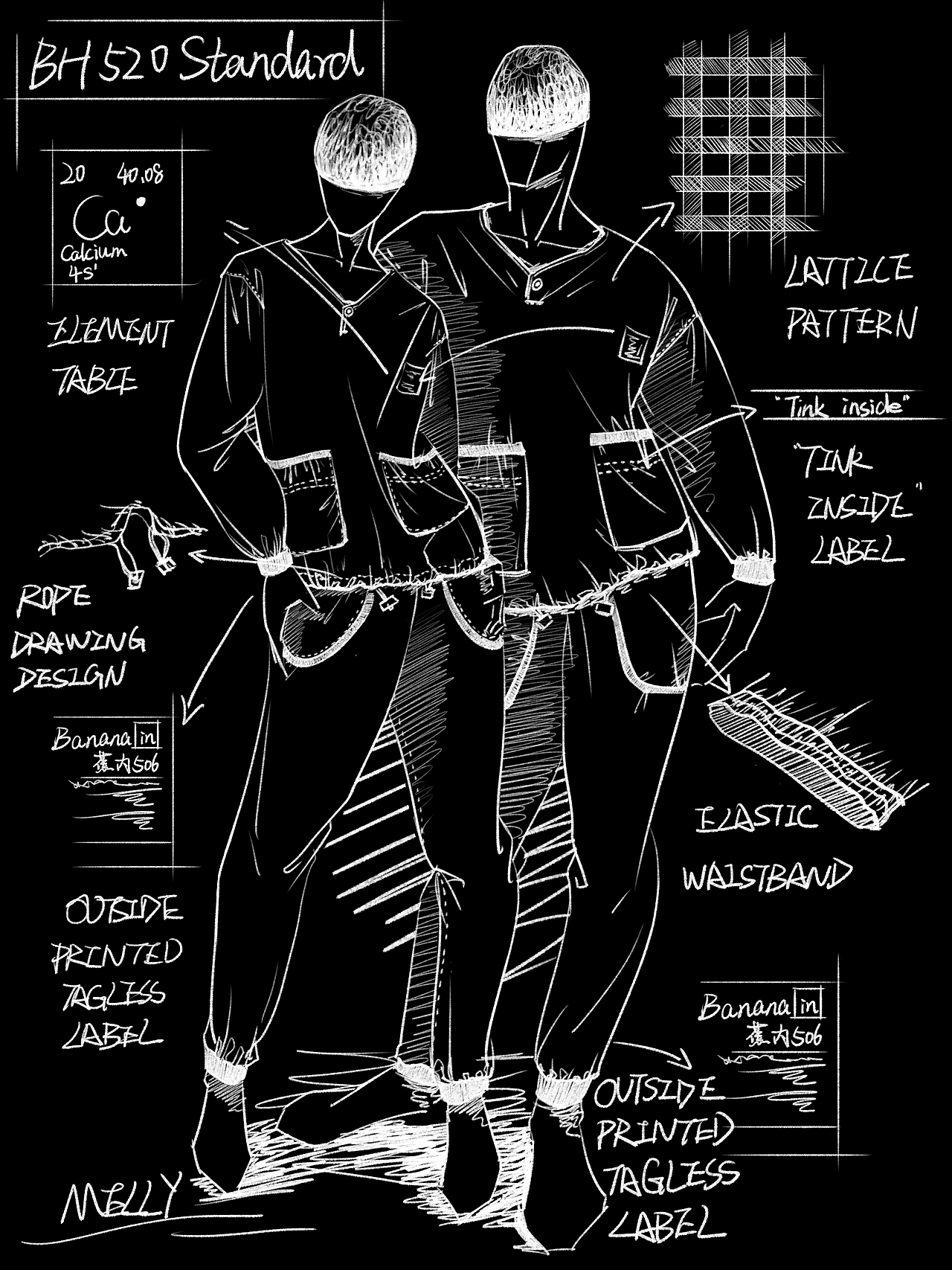 蕉内-产品手绘稿（图ZMTk4NTk4NzI0） - 其他服装 - 站酷设计师潦草小祎原创素材 - 站酷ZCOOL