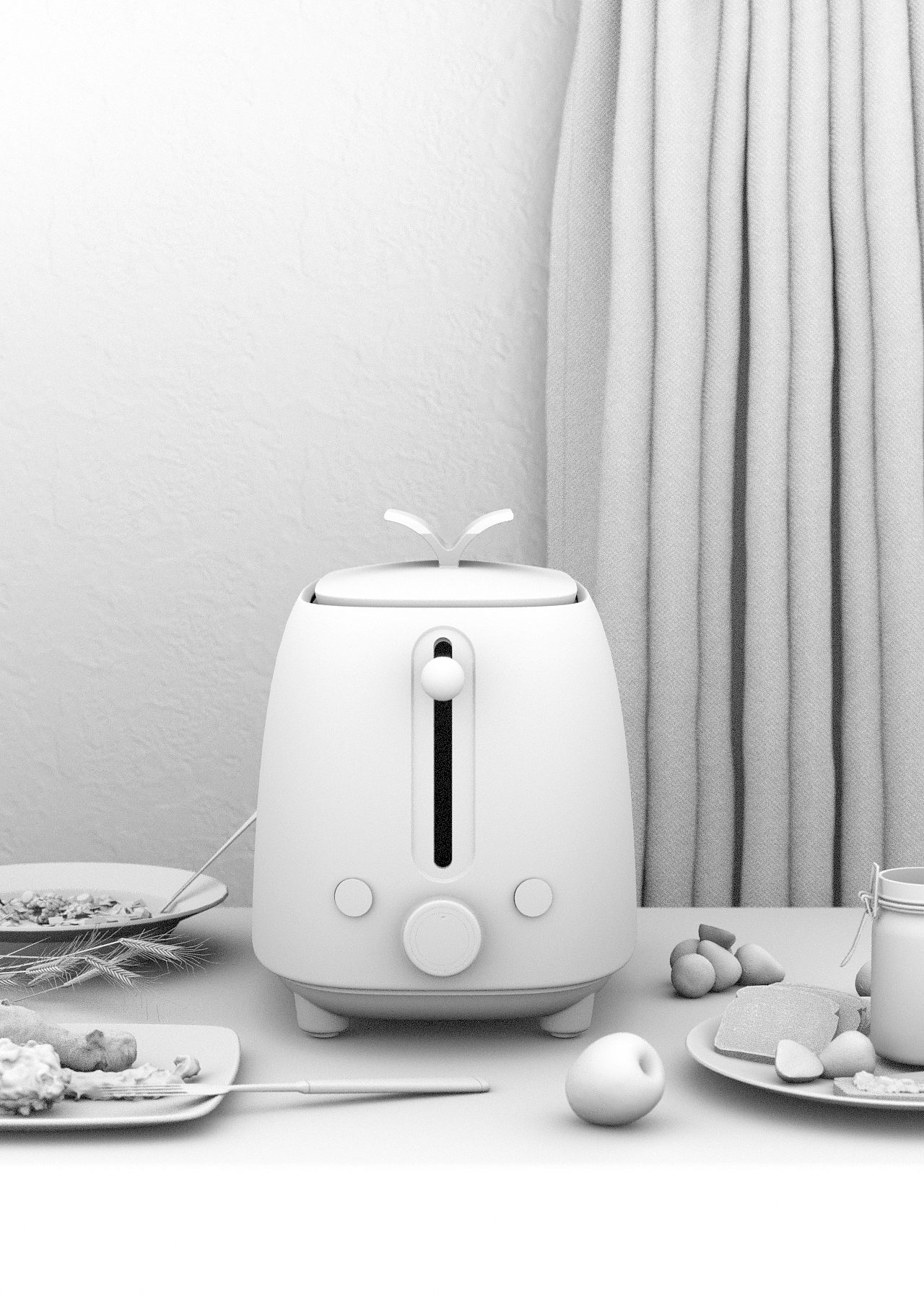 产品场景渲染练习-面包机