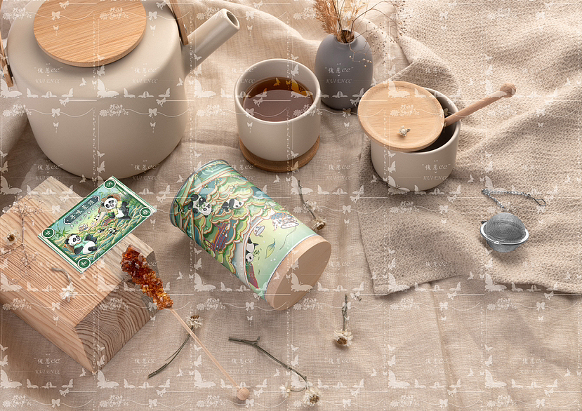 蒙顶山茶插画包装及衍生品设计