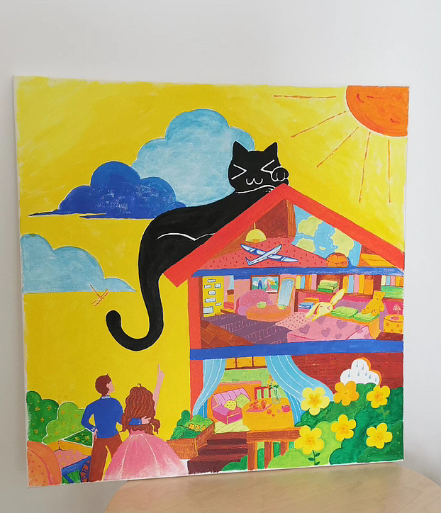 丙烯装饰画~送朋友的搬家礼物