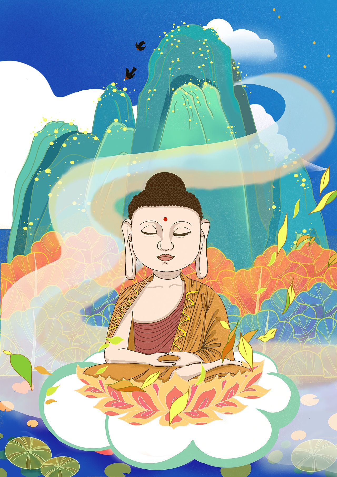 举报18分享原创作品插画创作习作佛像国潮传统文化景点云冈石窟嘉个