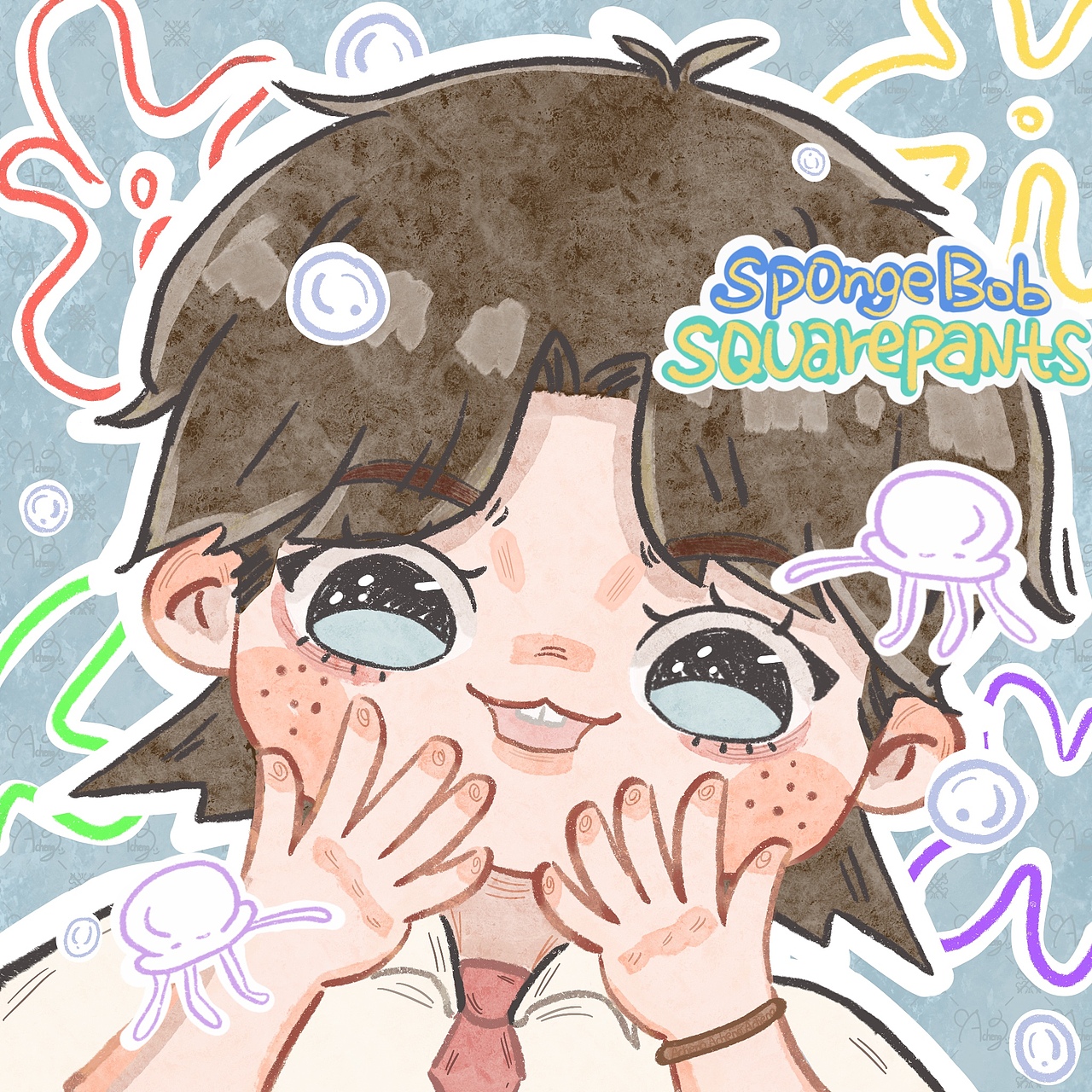 海綿寶寶情侶卡通頭像（圖ZMjY4OTA0ODIw） - 兒童插畫 - 站酷設(shè)計(jì)師是ACHENG原創(chuàng)素材 - 站酷ZCOOL