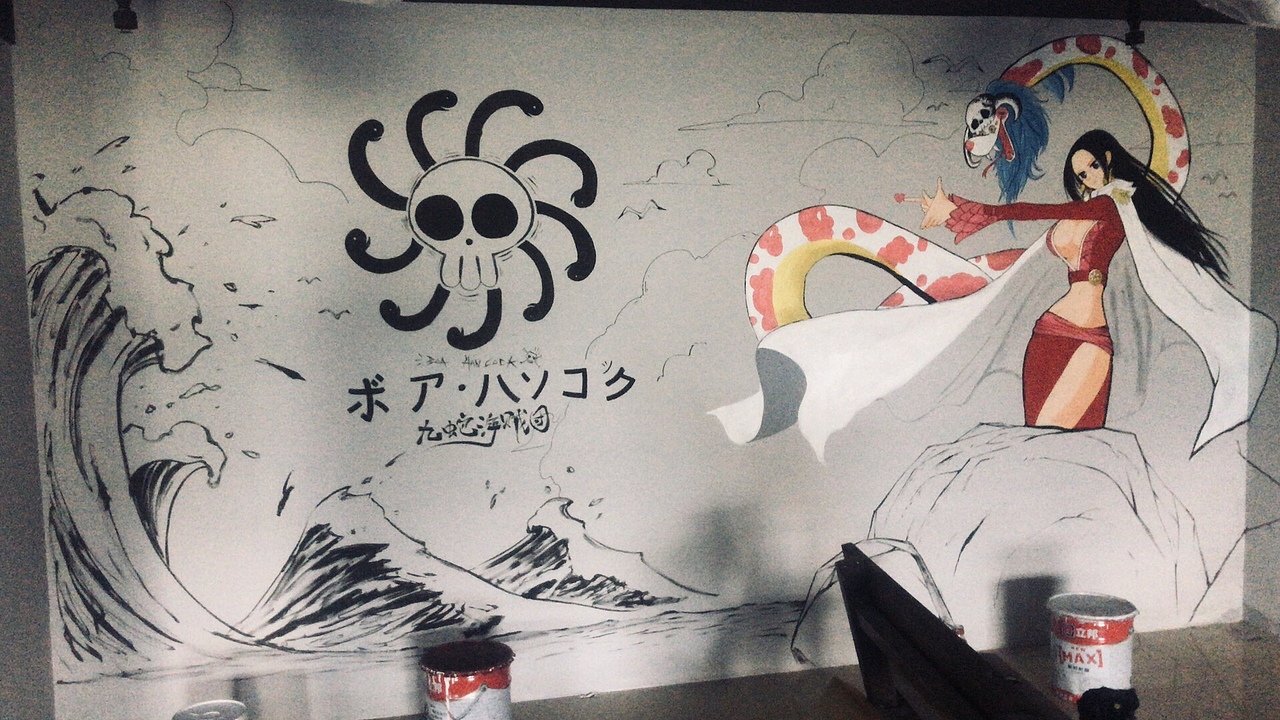 条件极差的环境下完成的海贼王主题墙绘 等（图ZMTYzNjEzMDA4） - 新锐潮流插画 - 站酷设计师百威大聖原创素材 - 站酷ZCOOL