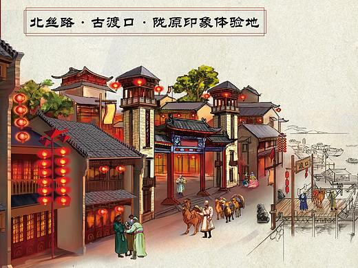 产品建筑风格结合当地历史遗址场景插画（地产广告）