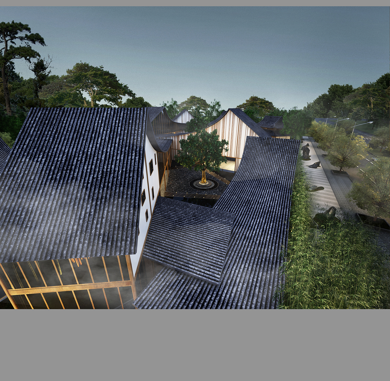 中式书院(室外)|空间|景观设计|搞啥不好搞设计 - 原创作品 - 站酷