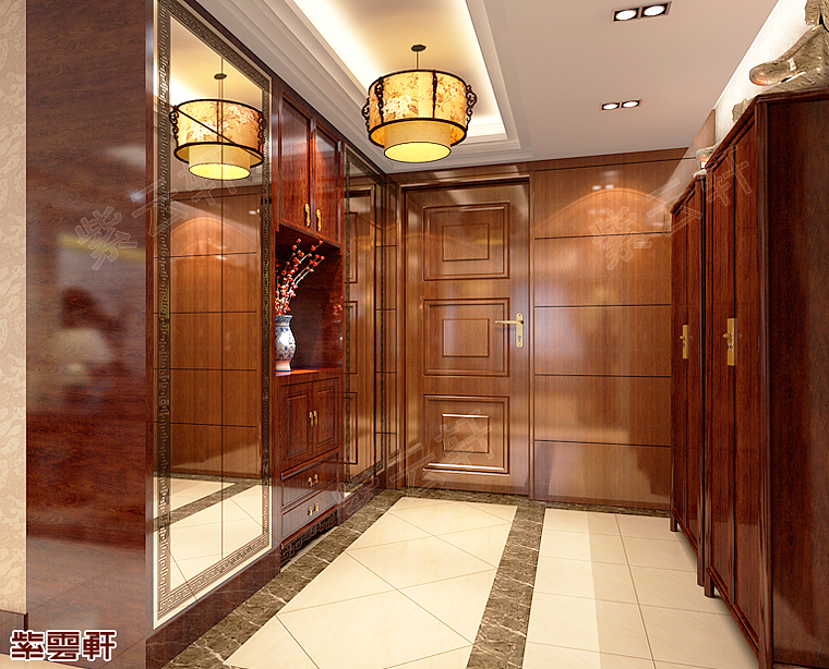 衣帽间别墅中式装修效果图 紫云轩