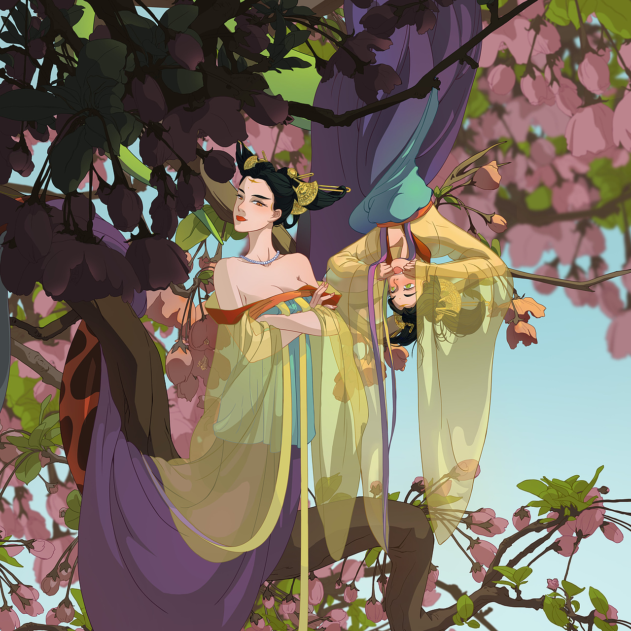 一对美女蛇蛇儿(///▽///)（图ZMzUyOTUyNDQw） - 创作习作 - 站酷设计师大卿_QING原创素材 - 站酷ZCOOL