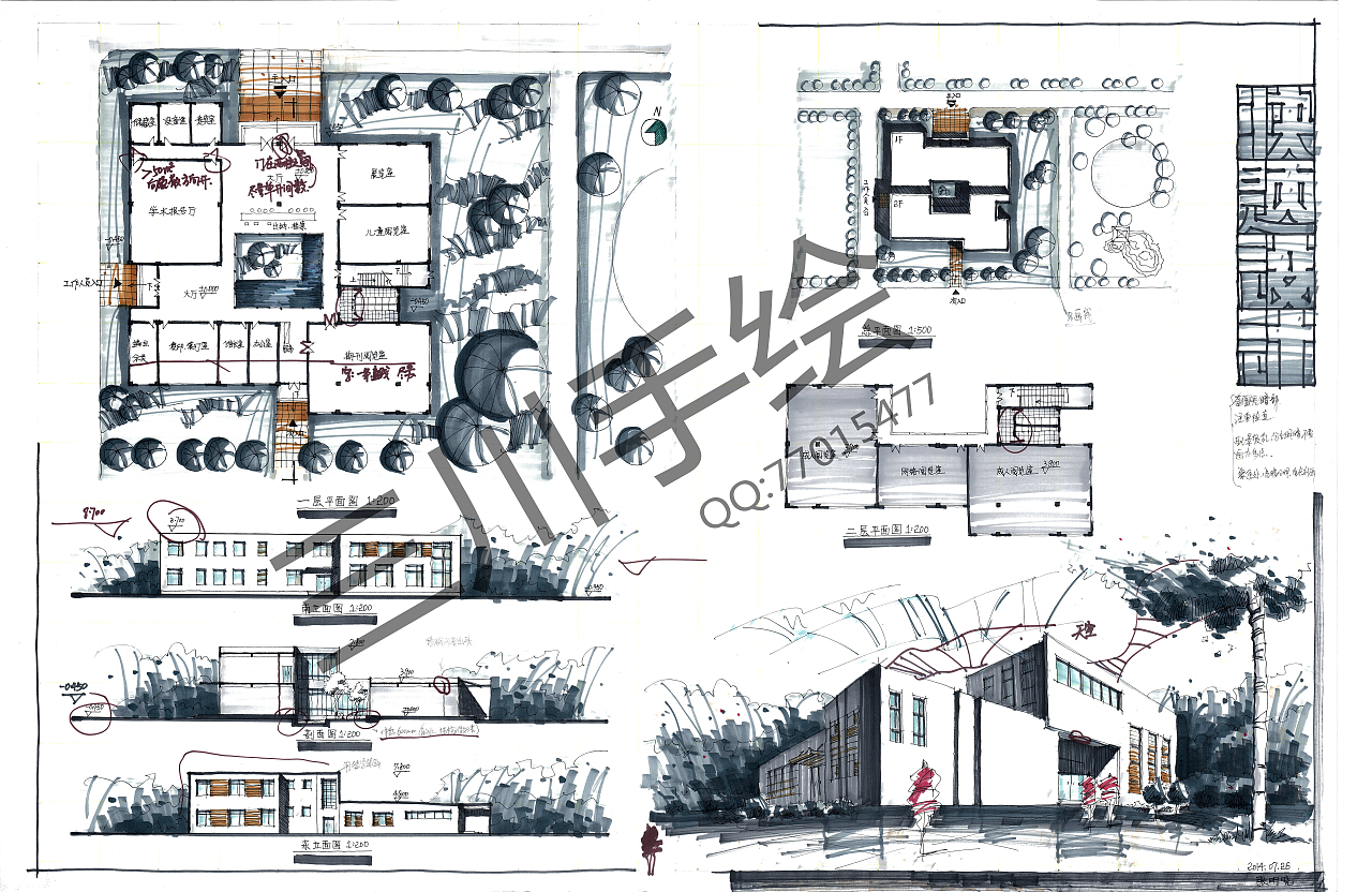 三川手绘快题设计（图ZMTk2NTA0MTY=） - 建筑设计 - 站酷设计师三川手绘原创素材 - 站酷ZCOOL