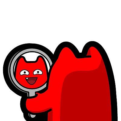 h26-1【魔鬼猫表情-照镜子】#半身 背面 照镜子 傻笑 ip 动漫 魔性 斗