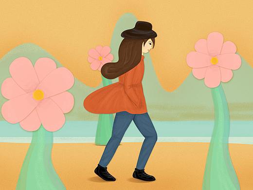 原创插画-你比自己想象的更加勇敢！