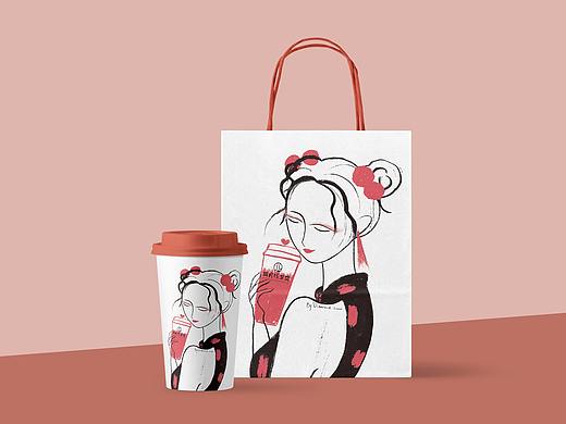 奶茶饮品插画包装
