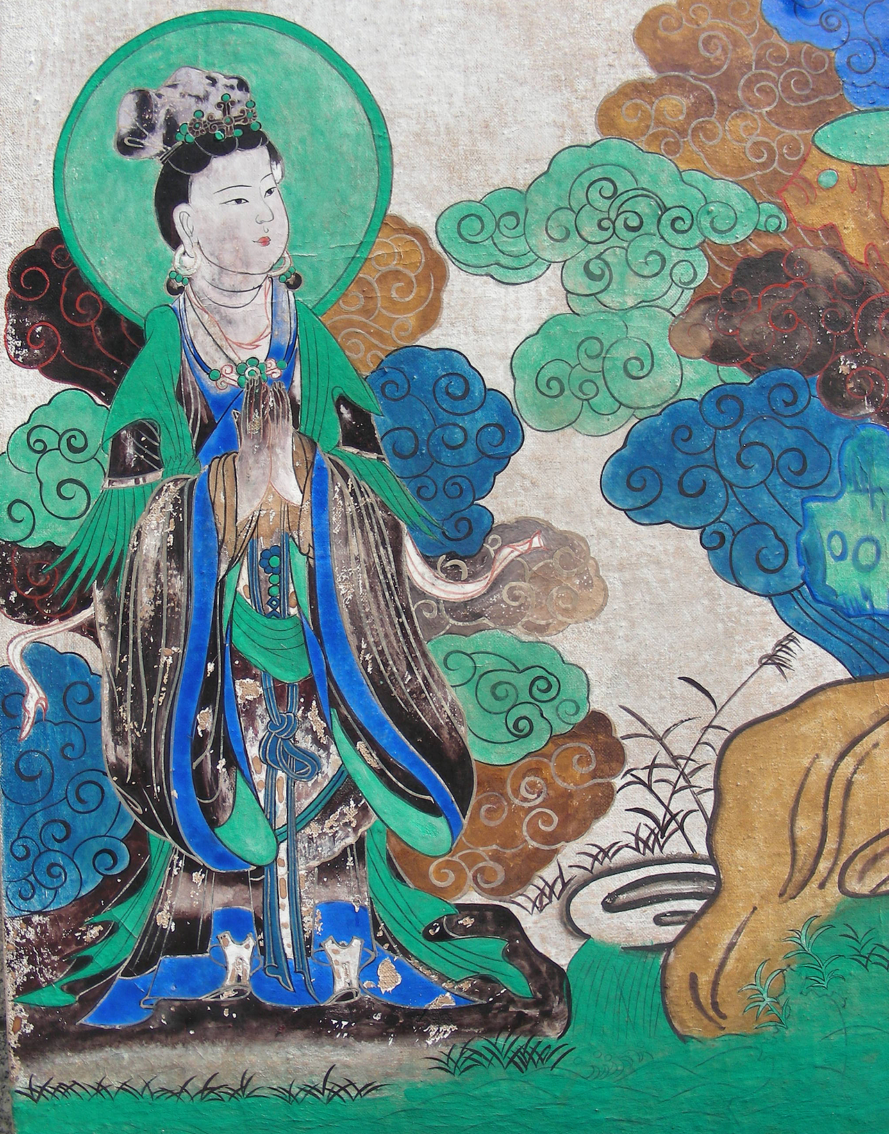 水月观音一（图ZMjI4ODg0NTg4） - 绘画 - 站酷设计师国画鹏哥原创素材 - 站酷ZCOOL