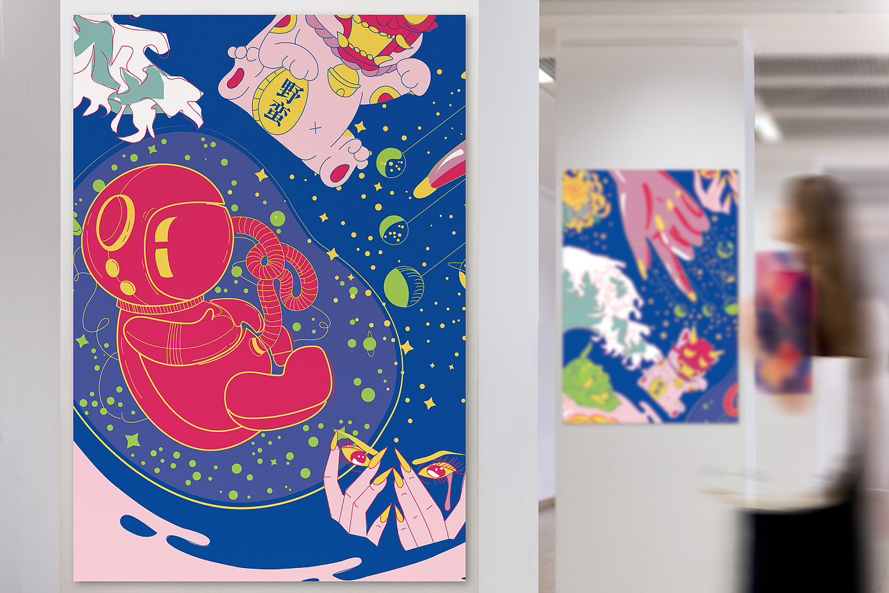 一组关于"奇妙博物馆"主题的插画练习