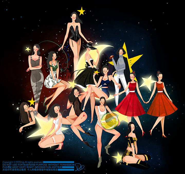 星座（图ZMzY5ODg2MTI=） - 艺术插画 - 站酷设计师肉海蛟龙原创素材 - 站酷ZCOOL