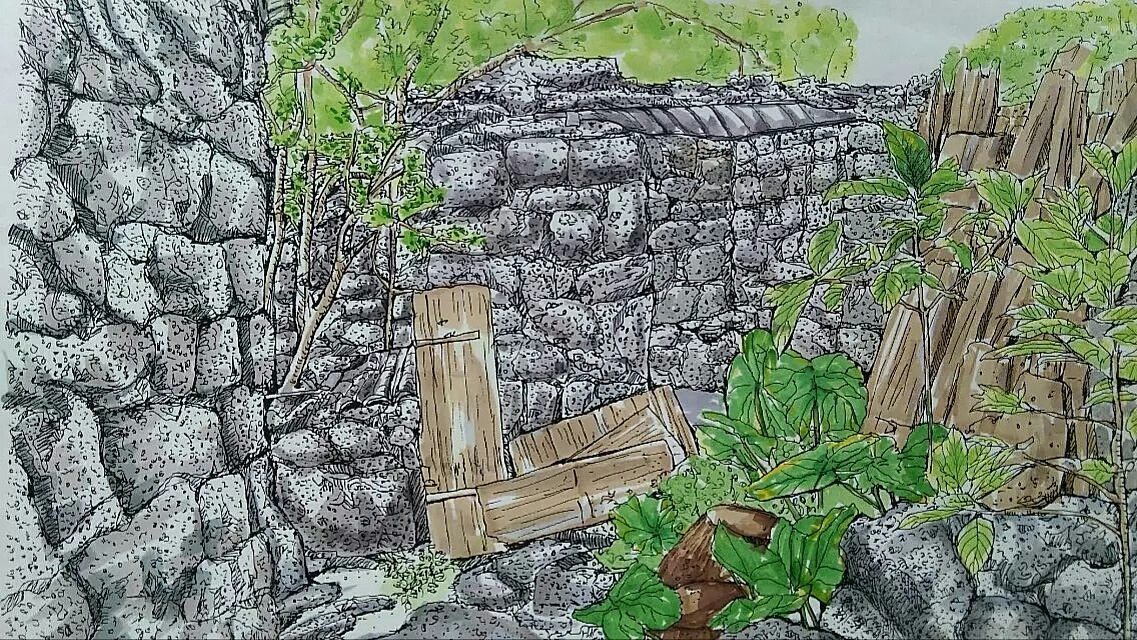 海南火山文化村落——石头城（图ZNTQ0ODc1MTI=） - 商业插画 - 站酷设计师海岛日记晓玉原创素材 - 站酷ZCOOL