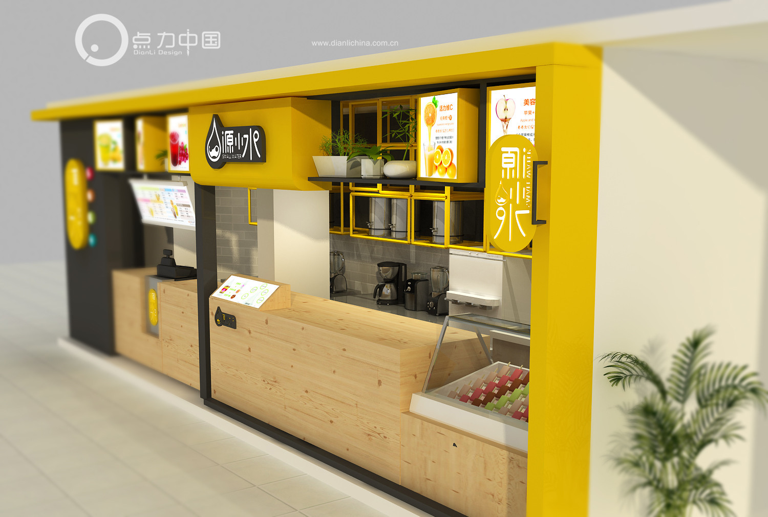 奶茶店、甜品店、水吧设计、效果图设计|三维|建筑/空间|点力中国 - 原创作品 - 站酷 (ZCOOL)