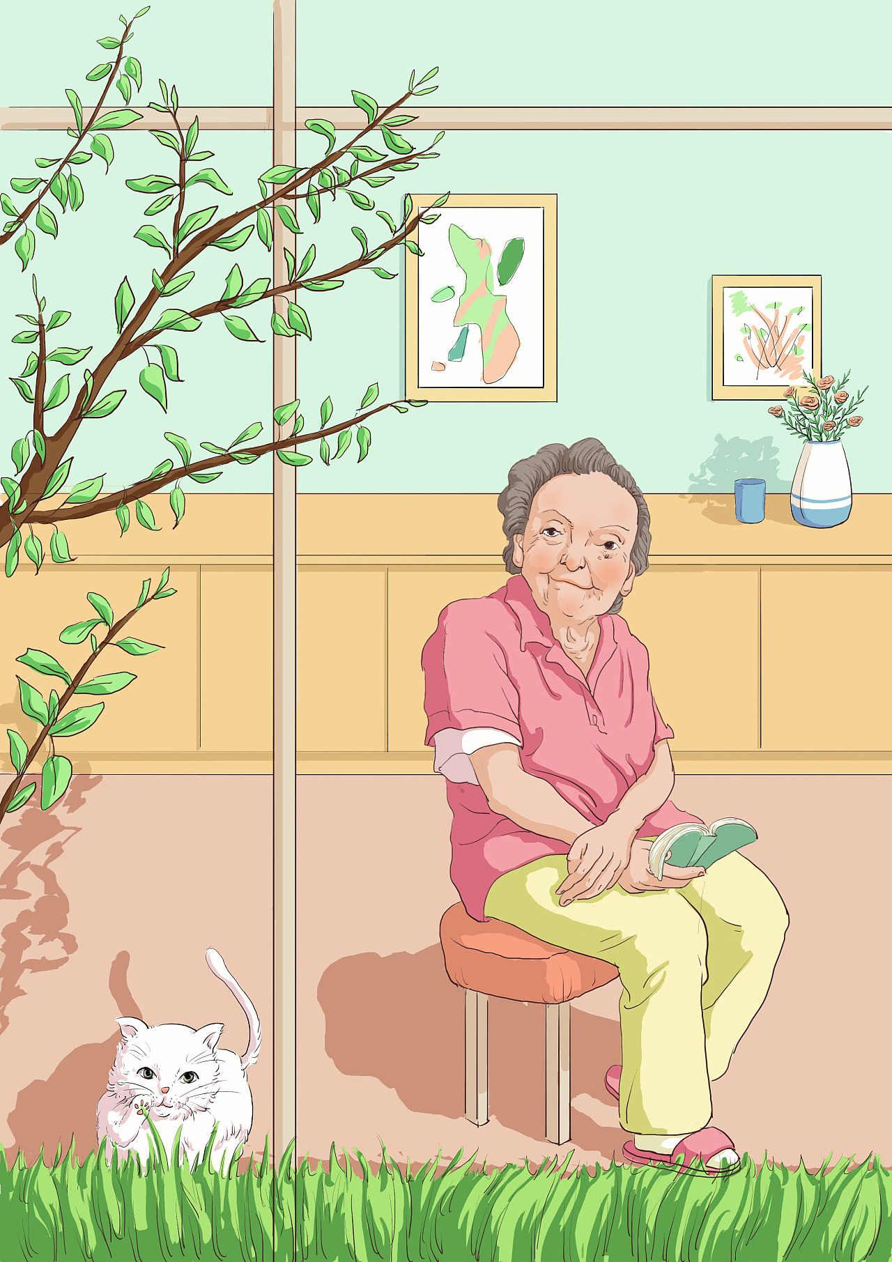 商业插画—岁月静好