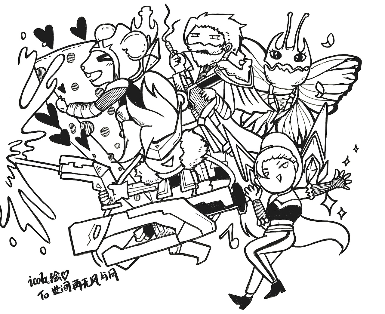 分享收藏青钢影与格温冰墩墩lol国庆贺图英雄联盟全英雄插画十周年