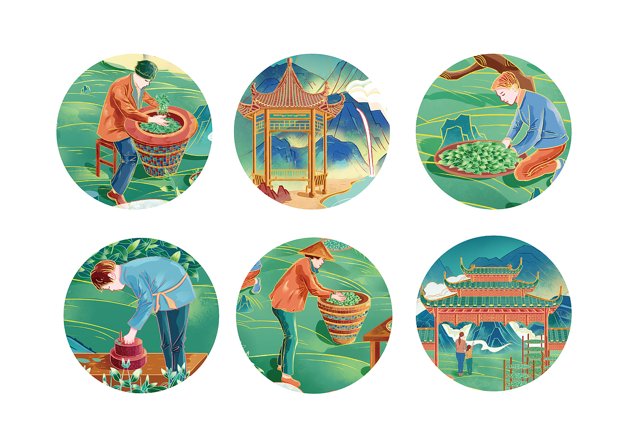 碣滩茶x包装插画设计（图ZMzA1MDU5MDk2） - 商业插画 - 站酷设计师龙隆笼Long原创素材 - 站酷ZCOOL