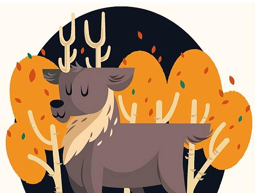 2.5D插画 | 林中小鹿