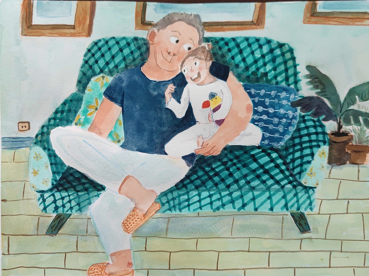 陶子小姐和爸爸在一起（图ZMjk4OTIwMjI4） - 儿童插画 - 站酷设计师小静静静静静静静原创素材 - 站酷ZCOOL