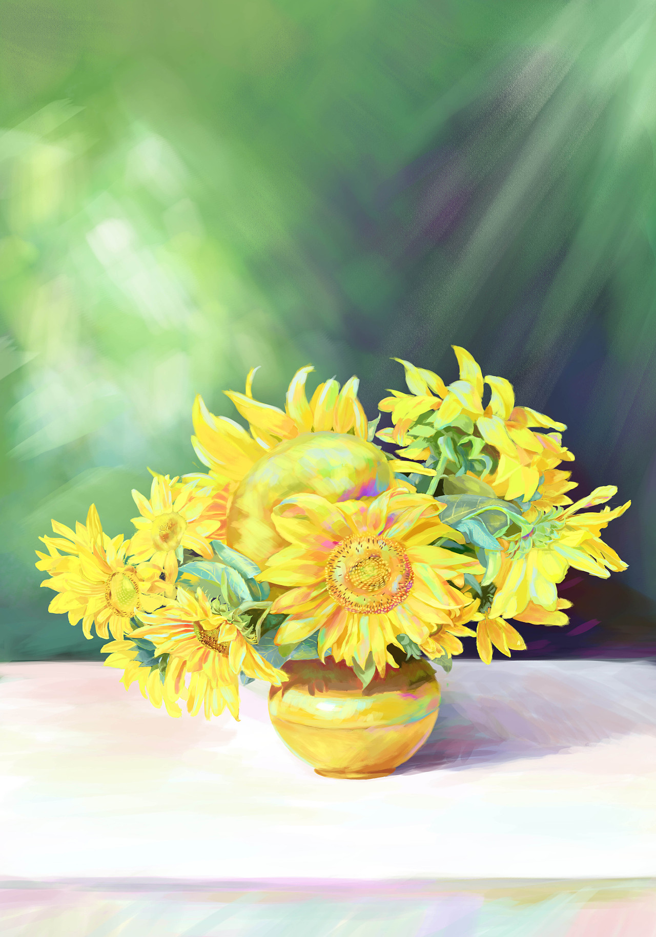 画一朵水彩向日葵的小过程|插画|创作习作|一点张 - 原创作品 - 站酷 (ZCOOL)