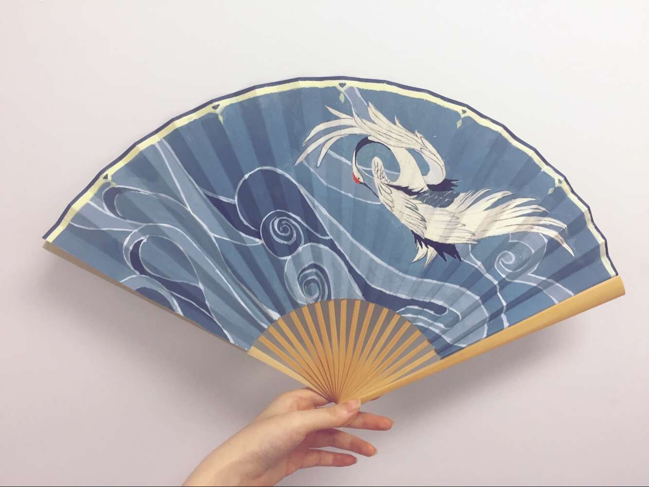 剑网3手绘扇子【碧霄羽·等风来】