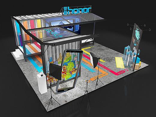 荣耀路演 美陈dp点 网红打卡点 3D效果图设计制作