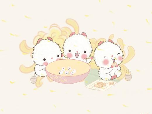 祝站酷的小伙伴們中秋佳節(jié)快樂——哈屁鼠中秋手機壁紙（個人主頁-ZMjQxNTgzMjg=） - 單幅漫畫 - 站酷設計師金燦燦的海蠣煎原創(chuàng)素材 - 站酷ZCOOL