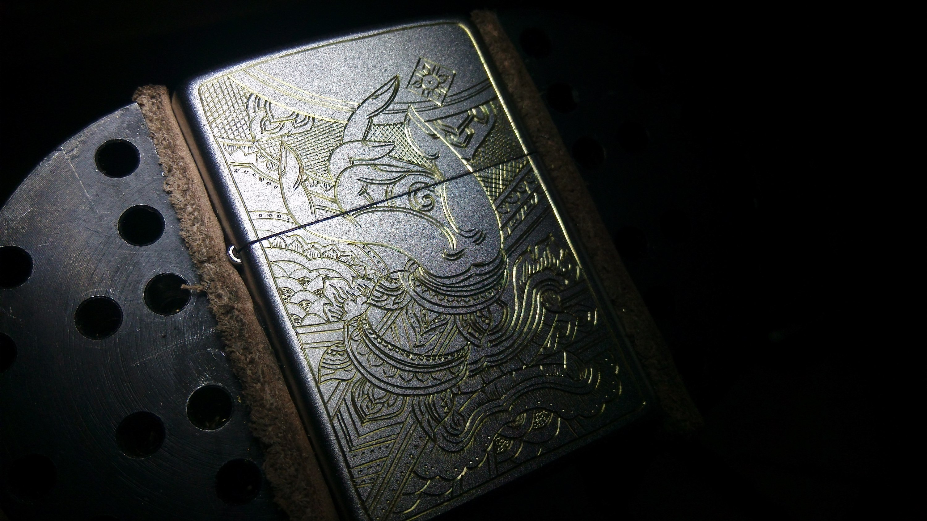 金属雕刻zippo,佛祖觉观印