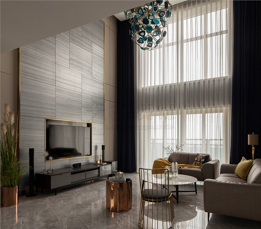 棕榈泉装修图片|棕榈泉国际花园顶跃现代风格装修案例效果图