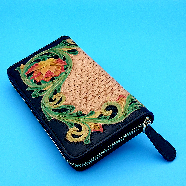 皮雕唐草钱包