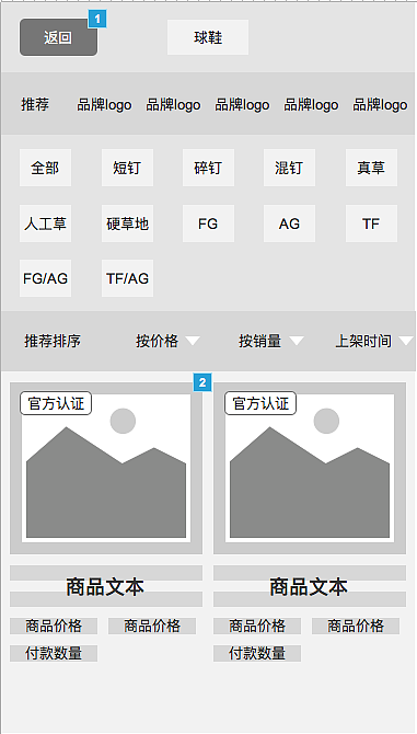 UI原型 足球周边商城 AXURE RP 8