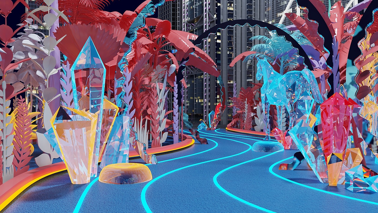 商业美陈森林水晶dp