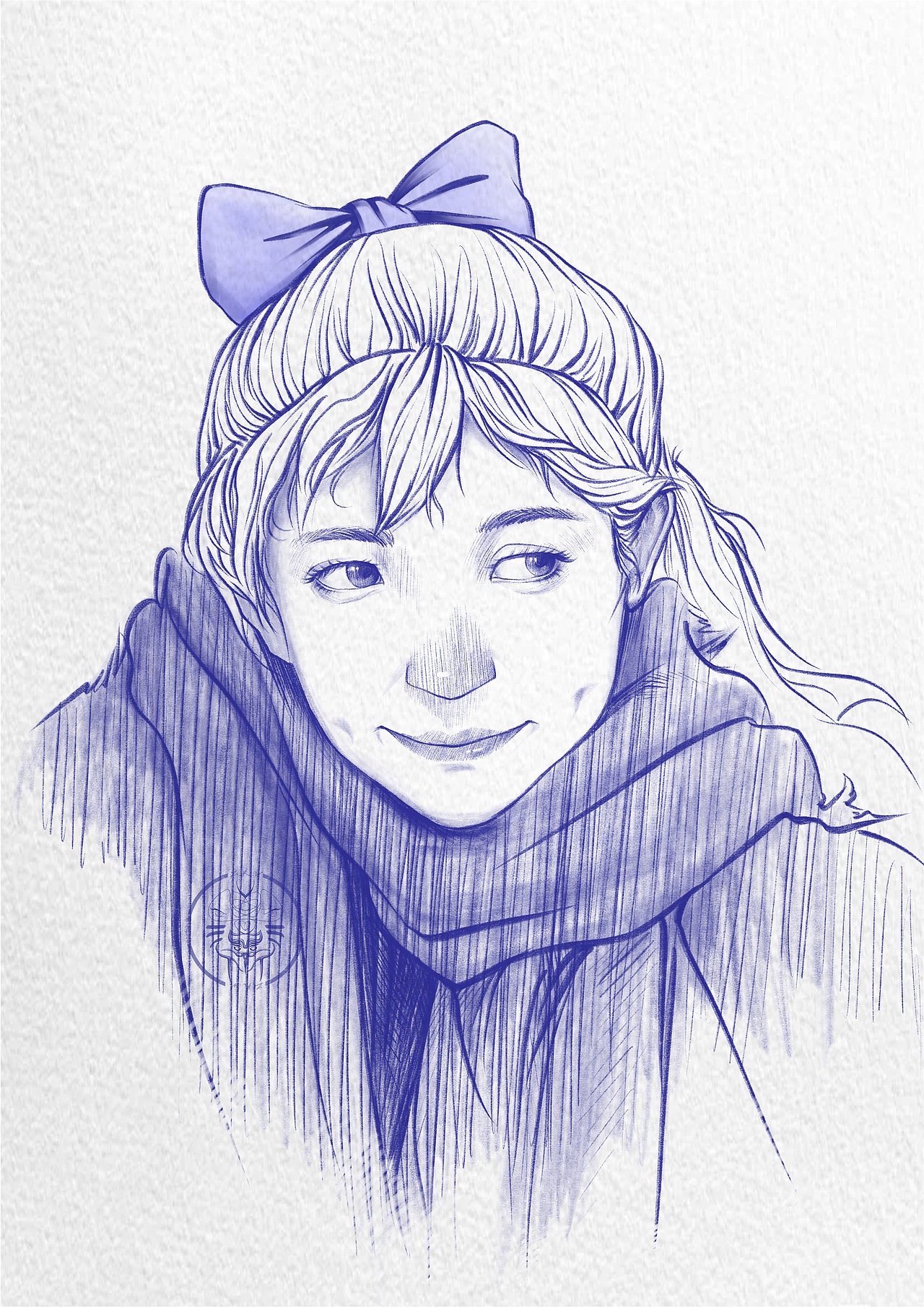 Z.R.W原创蓝线头像稿-女生系列