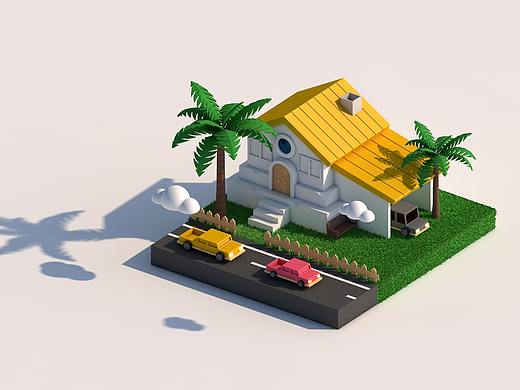 窗C4D卡通创意小房子（个人主页-ZNTMzNTkzODQ=） - 商业插画 - 站酷设计师史十四原创素材 - 站酷ZCOOL