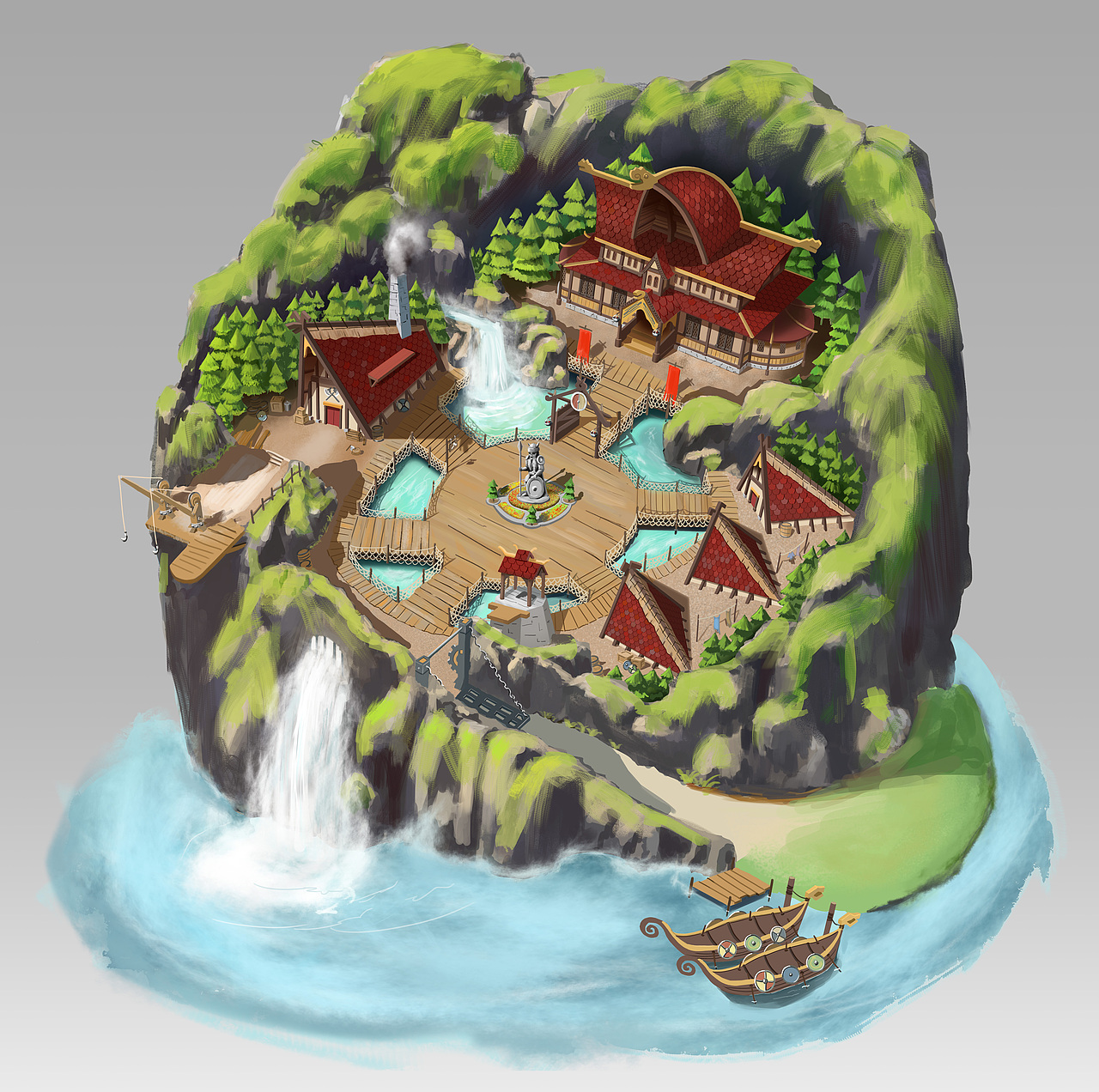 维京题材沙盘设计（图ZMTgwOTM4MDk2） - 游戏原画 - 站酷设计师阿达张原创素材 - 站酷ZCOOL