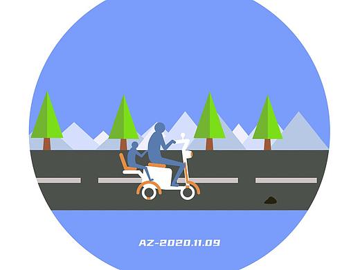 场景动效-骑上我心爱的小摩托