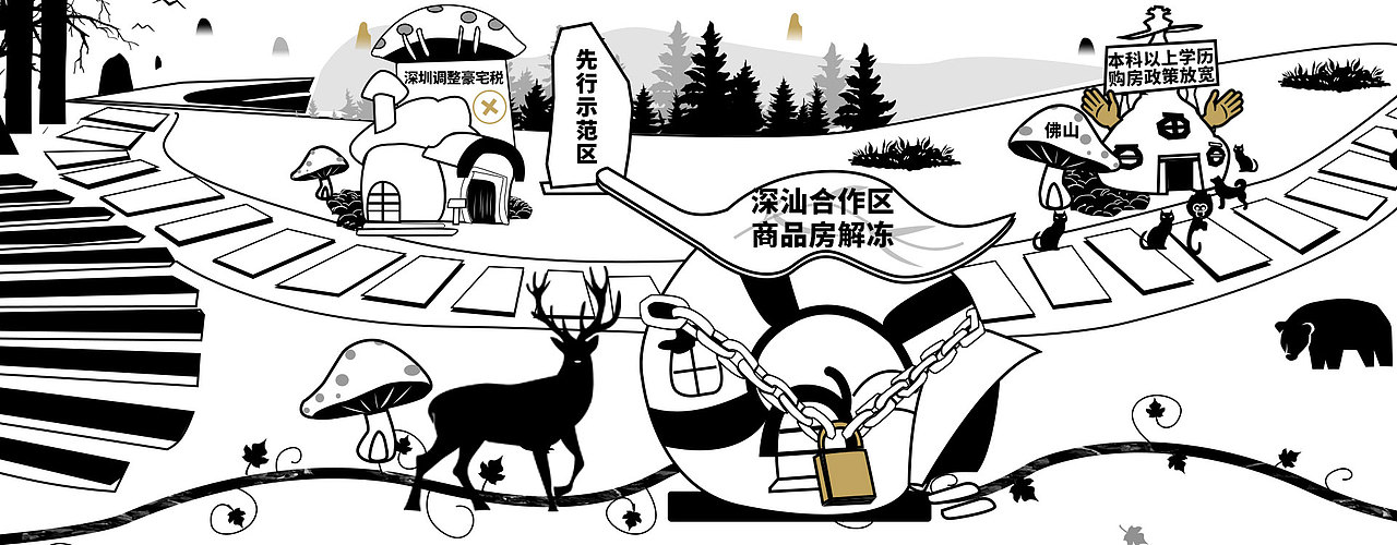 h5-手绘楼市盘点新闻（图ZMjAzMjMzMjk2） - 商业插画 - 站酷设计师cineme心灵原创素材 - 站酷ZCOOL