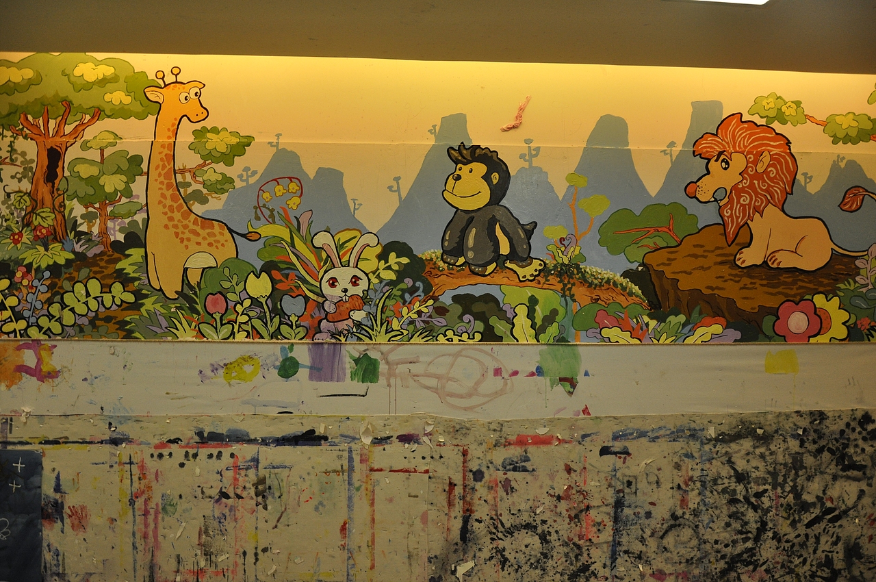 无锡格林希尔早教中心墙面装饰(老作品翻箱底的打包放站酷~O(∩_∩)O~~)